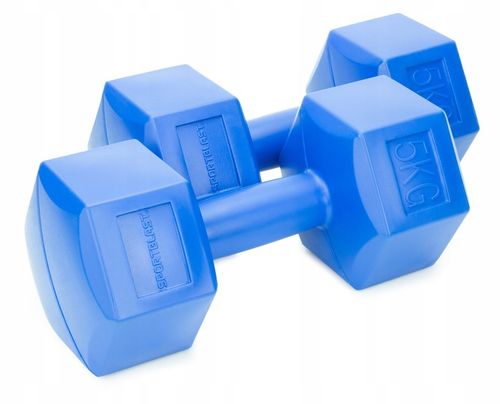 HANTLE 2x5kg hantelki CIĘŻARKI ZESTAW HANTLI BITUMICZNE do ćwiczeń 10kg na Arena.pl