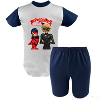 Krótka Piżama dziecięca Biedronka i Czarny Kot