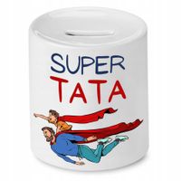 Skarbonka Dla Taty Super Tata Super Dad Prezent Z Nadrukiem Ze Zdjęciem