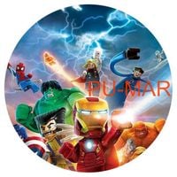 Opłatek na tort Lego Klocki Bohater Batman Superman Liga Avengers