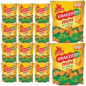 Lajkonik Krakers mini o smaku ser+cebulka 100 g x 14 sztuk