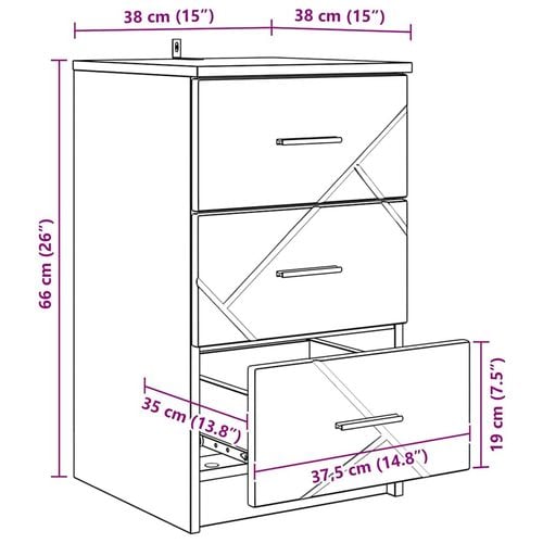 Szafka Nocna z szufladą Betonowy szary 38 x 38 x 66 cm na Arena.pl