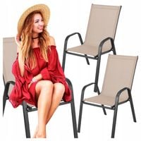 KRZESŁO OGRODOWE METALOWE TARASOWE BALKONOWE FOTEL TARAS NOWOCZESNE 2 SZT