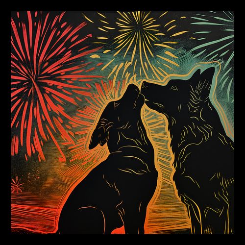 Plakat 30x30cm Psi Uścisk na Arena.pl