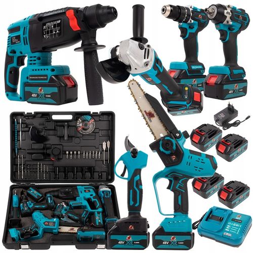 ZESTAW 6W1 WKRĘTARKA KLUCZ UDAROWY MŁOTOWIERTARKA SZLIFIERKA PIŁA na Arena.pl