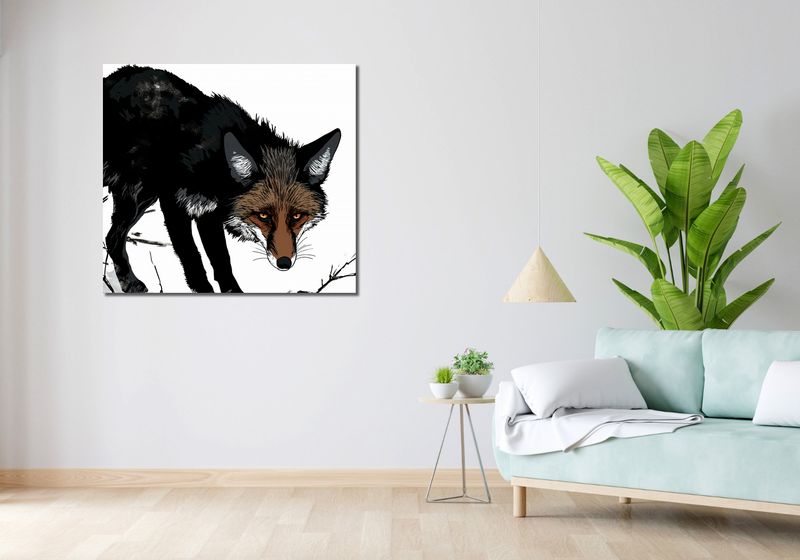 Obraz 100x90cm Nieufny Lis zdjęcie 2