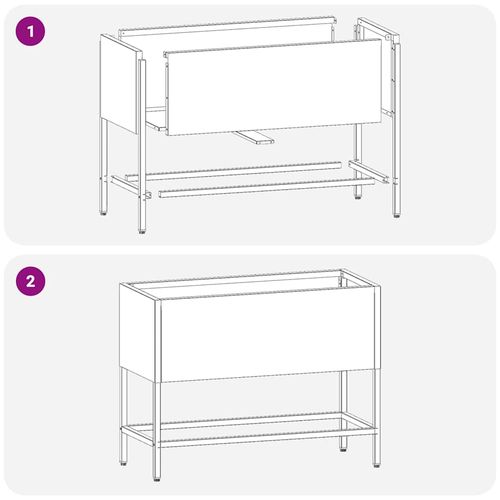 Podwyższona doniczka ogrodowa Srebrny 60 x 26 x 45 cm na Arena.pl