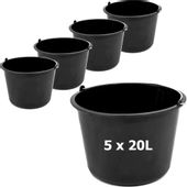 Wiadro Budowlane 5 szt Gospodarcze 20 L 36,5 cm z uchwytem