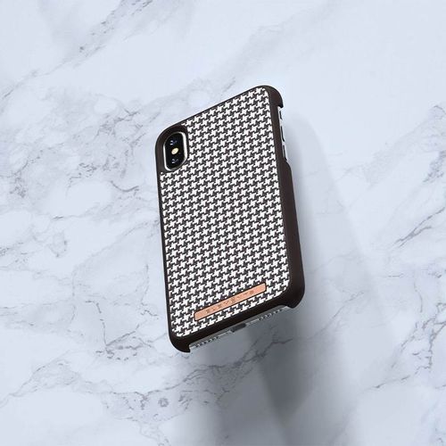 Nordic Elements Saeson Idun - Materiałowe etui iPhone Xs / X (Dark Brown Pattern 2) na Arena.pl