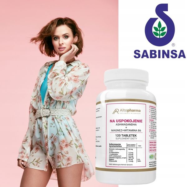 ASHWAGANDA + MAGNEZ + WIT B6 STRES ZMĘCZENIE 120t zdjęcie 4