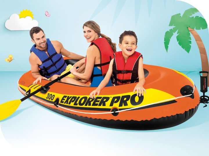 Ponton dmuchany Explorer Pro 300 +wiosła + pompka Intex 58358 zdjęcie 3