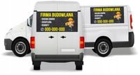 Reklama Naklejka na samochód FIRMA BUDOWLANA okleina na busa auto PROJEKT