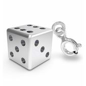 SREBRNY CHARMS KOSTKA DO GRY PRÓBA SREBRA 925