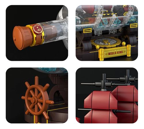 Zestaw Klocków Statek Piracki Czerwony W Butelce 885El. na Arena.pl