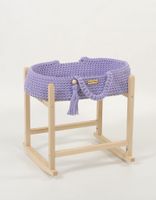 Kosz Mojżesza BOHO bawełniany nosidełko dla lalek z drewnianą kołyską