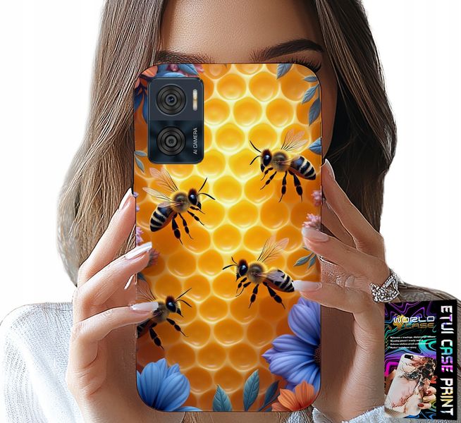 ETUI DO MOTOROLA MOTO E22 / E22I - PSZCZOŁY UL PLASTER MIODU PLECKI CASE zdjęcie 1