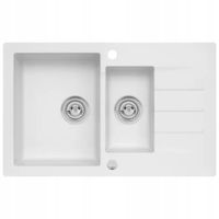 Zlewozmywak granitowy 1,5-komorowy z ociekaczem WESTA 120 Pure White 12