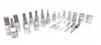 KLUCZE NASADOWE GWIAZDKA NASADKI BITY TORX 3/8'' ZESTAW KLUCZY NASADEK 34el