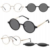 2w1 OKRĄGŁE okulary Oprawki Korekcyjne z NAKŁADKĄ PRZECIWSŁONECZNĄ magnes