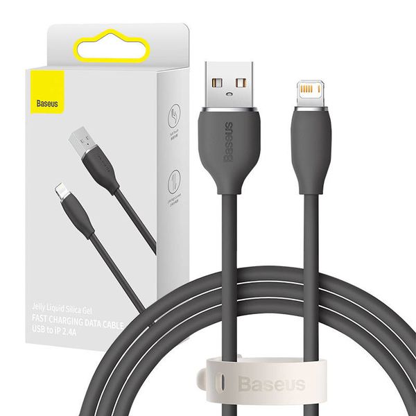 Kabel USB do Lightning Baseus Jelly, 2,4A 1,2m (czarny) zdjęcie 1