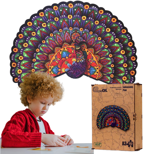 Puzzle Drewniane Eko 152 El. Luksusowy Paw A3 Puza3-00734 na Arena.pl