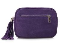 VERA PELLE torebka damska zamszowa listonoszka z paskiem V310 c.fioletowa