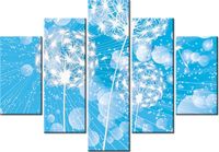 105CM 150CM OBRAZ 5 ELEM DMUCHAWCE ABSTRAKCYJNYM BŁĘKITNYM TLE DRUK