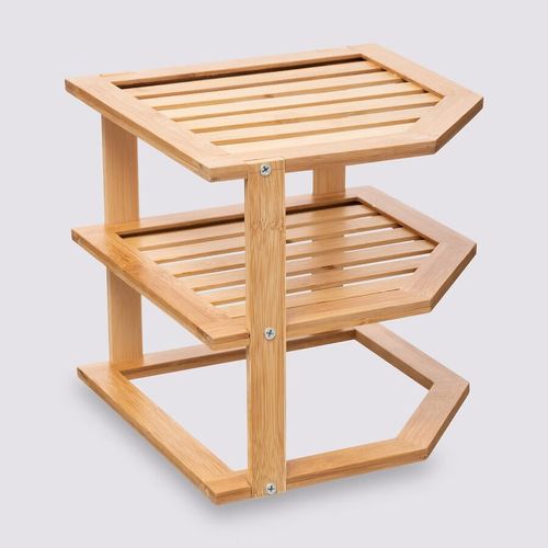 Podwójna półka bambusowa, narożna na Arena.pl