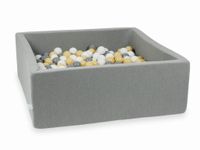 Suchy basen szary 110x110x40 z piłeczkami 600 sztuk (białe, szare, beżowe)