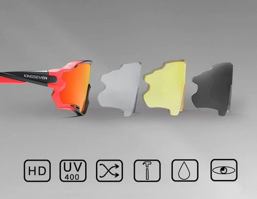 Okulary Rowerowe Polaryzacyjne Sportowe K7 na Rower 5 Szkieł Wymienne Szkła na Arena.pl