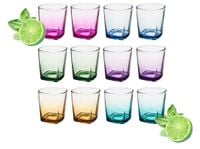 12x Szklanki do napojów whisky drinków deserów 250 ml kwadratowe kolorowe