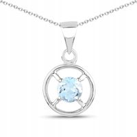 NATURALNY AKWAMARYN PIĘKNY WISIOREK SREBRO 925