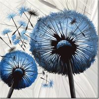 50CM 50CM OBRAZ DMUCHAWCE NIEBIESKIM KOLORZE DRUK PŁÓTNO