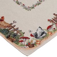 Serweta kurki wiosna wieś 98x98 gobelin plamoodporna tkana elegancka