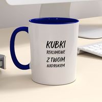 Firmowy kubek reklamowy - CLASSIC z kolorowym wnętrzem i uszkiem - 12 szt.