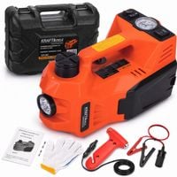 PODNOŚNIK SAMOCHODOWY 5T ELEKTRYCZNY 150W 155-450mm KOMPRESOR LATARKA 5w1
