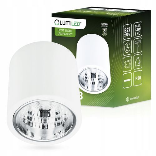 Oprawa Natynkowa Lampa Sufitowa SPOT DUŻA TUBA LED E27 Okrągła Walec na Arena.pl