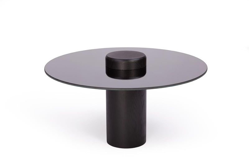 Stolik TYK 630 dąb czarny, blat lustro zdjęcie 1