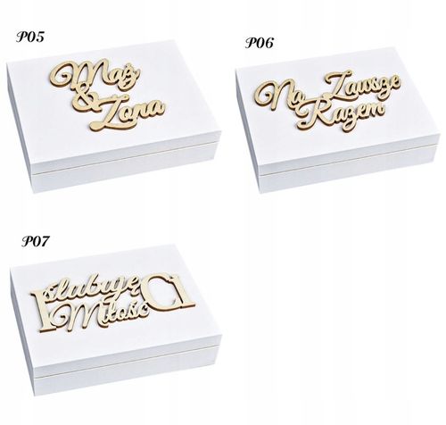 PUDEŁKO Na Obrączki z Tekstem BIAŁE Mech Ślub na Arena.pl