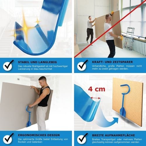 19569 Uchwyt do przenoszenia płyt OSB MDF karton gips nośność 100kg na Arena.pl