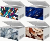 Naklejka samoprzylepna okleina na zamrażarkę zmywarkę pralkę PIÓRA WZORY