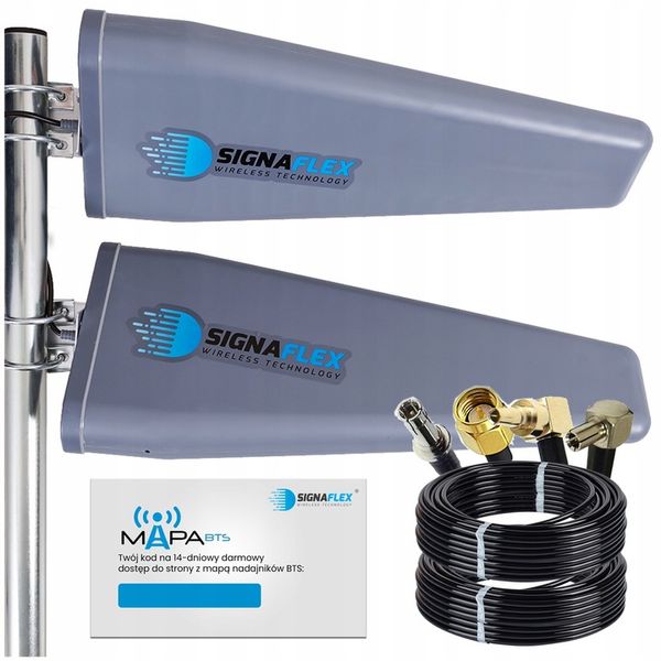 ANTENA DUAL DO ROUTERA WZMACNIACZA TELEFONU INTERNETU GSM LTE 3G 4G 2x23dB zdjęcie 1
