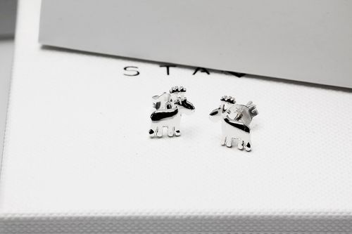 srebrne kolczyki reniferki na Arena.pl