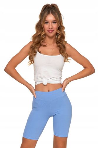Moraj Prążkowane Legginsy Kolarki z Wysokim Stanem 850-013 Niebieski L/XL na Arena.pl
