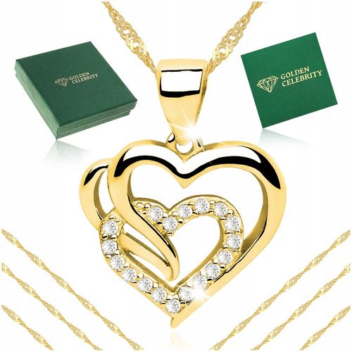 ZŁOTY NASZYJNIK SERCE SERDUSZKO 925 PREZENT DLA KOBIETY, ŻONY, MAMY, CÓRKI na Arena.pl