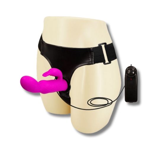Strap-on króliczek ze stymulatorem zdjęcie 2