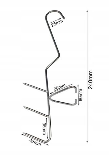 H-324 hak do wędzenia ryb potrójny wędzarniczy do pstrąga makreli na Arena.pl