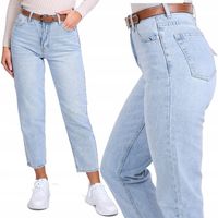 005_Spodnie jeans damskie M.Sara Balloon wysoki stan J.Niebieskie - S