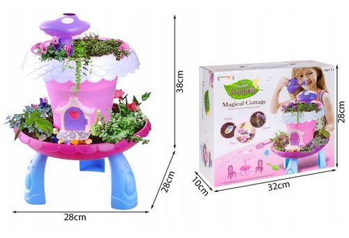 MAGICZNY DOMEK OGRÓD WRÓŻKI Uprawa Roślin KWIATY KONEWKA NASIONA STOLIK ++ na Arena.pl