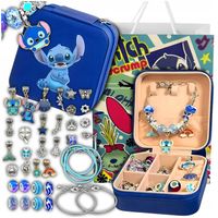 ZESTAW DO ROBIENIA BRANSOLETEK BIŻUTERII KORALIKI PREZENT DLA DZIECI STITCH